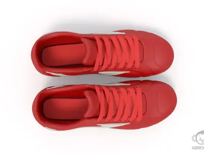 Red soccer football boot 3D model