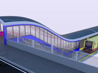 Berlin S-bahn station III 3D model