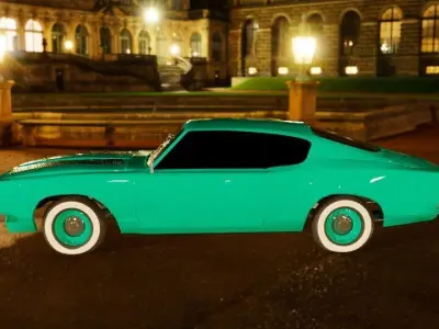 dodge barracuda 1969 Free low-poly 3D model