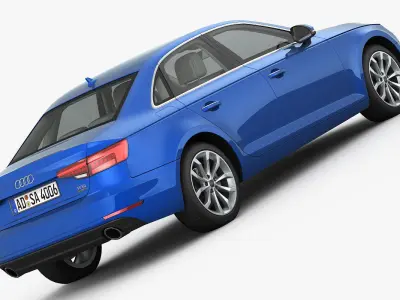 Audi A4 2016 detailed interior 3D model