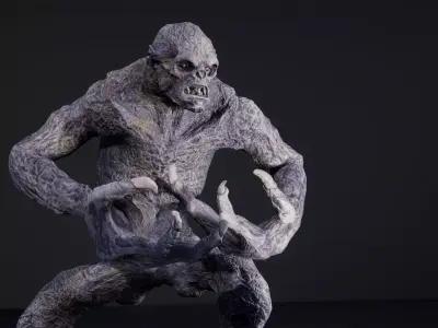 Mummy-zombie ghoul low-poly game engine ready 3D model Low-poly 3D model