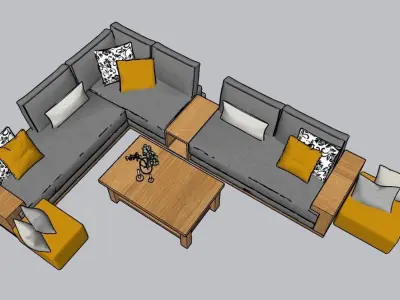 Sofa 3D modeling and rendering 3D print model