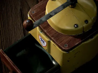 Old Coffee Grinder Peugeot Freres Low-Poly 3D Model Low-poly 3D model