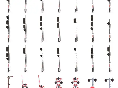 29 Piece Railway Pack 2 Low-poly 3D model