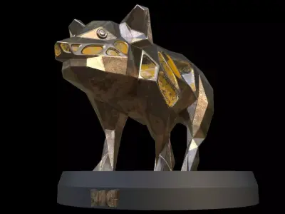 Steampunk Pig Pose Low-poly 3D model