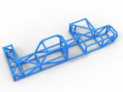 Frame of Supermodified rear engine race car Scale 1 to 25 3D print model