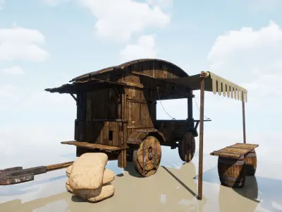 Carriage 01 Low-poly 3D model purchase
