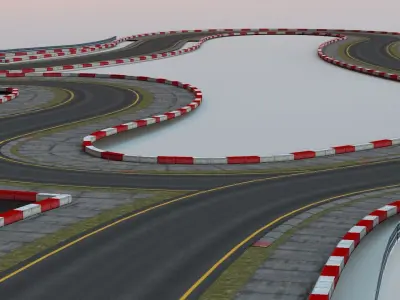 Race Track Off Road Low-poly 3D model