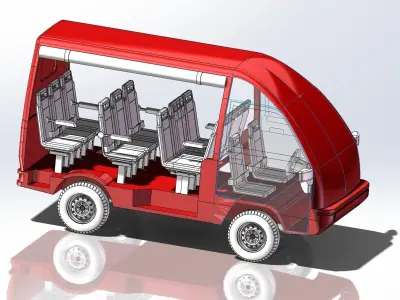 minibus mini bus with four seats 3D model