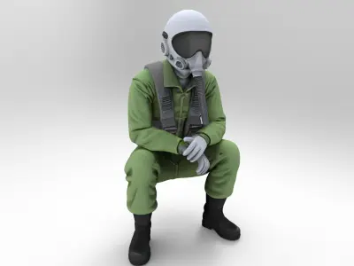 pilot character 3D print model