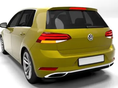 VW GOLF 7 FACELIFT Low-poly 3D model