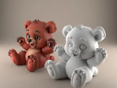 Cute Bear STL File - 3D Model for Decoration Gift 1 3D print model