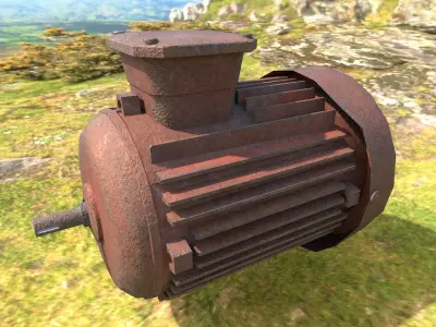 Post-Apocalyptic Motor Low-poly 3D model