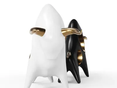 Golden Horn Taurus Figurine 3D model