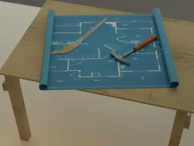 Workshop generator in wooden box 3D model