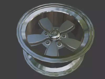 Old School Muscle Car Wheel Low-poly 3D model