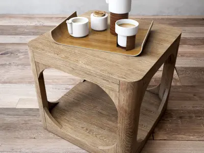 RH Martens square side table 20sq 3D model