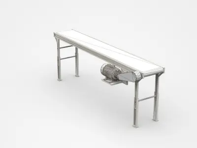 Bright Product Conveyor With Engine 3D model