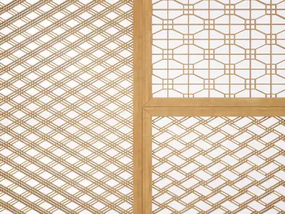 KUMIKO Collection B lattice pattern wall slats 3D model