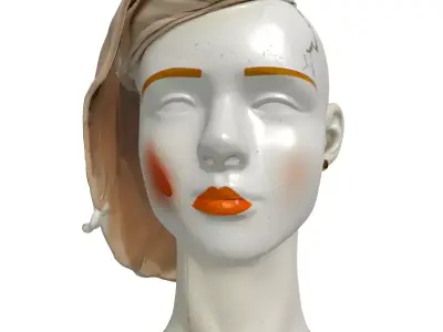 Vintage Cracked Mannequin Display Head Low-poly 3D model