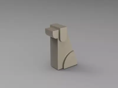 Abstract Dog-Cat Figurine - Minimal Home Decor Sculpture Low-poly 3D model