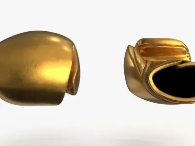 Boxing Glove Gold Low-poly 3D model