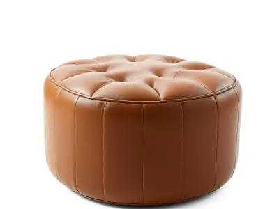 Leather Ottoman model pack Low-poly 3D model