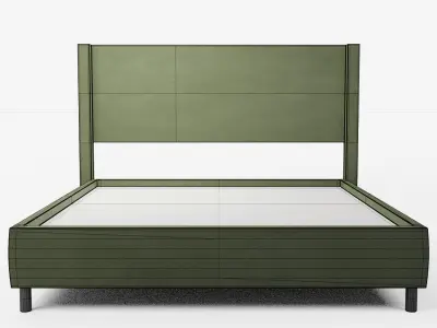 Modern Wingback Bed 3D model