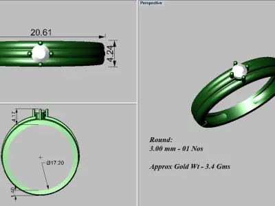 light weight gold diamond rings-C111116SKCH2025977-wt-0-5 3D print model