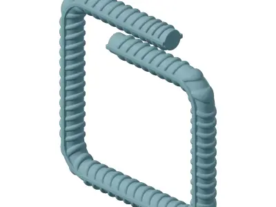 Plastic Square Bend TMT Bar Toy 3D model