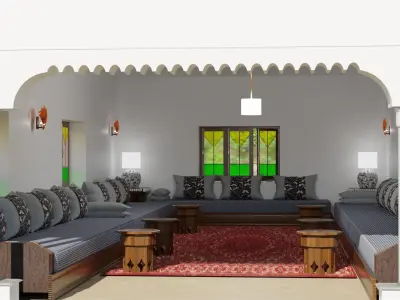 3D Moroccan living Room 3D model