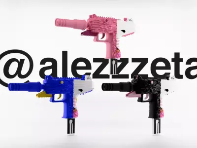 Kaws Uzi BFF Half Flayed Open Textured Low-poly 3D model