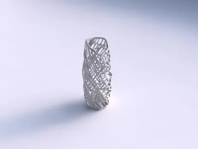 Vase twisted arc hexagon with twisted organic lattice 3D print model