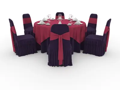 Banquet Table and Chair 57 3D model