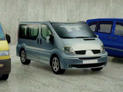 6 Low Poly g VANs Low-poly 3D model