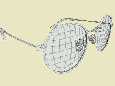 Round Polarized Sunglasses Low Poly PBR Realistic Low-poly 3D model