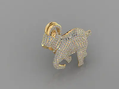 Goat Pendant p12 3D print model