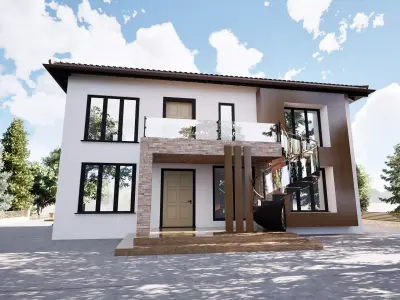 Modern and classic design House and pool 3D model