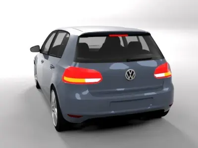 VW VOLKSWAGEN GOLF 6 LOWPOLY Low-poly 3D model