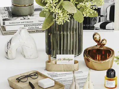 Decorative Set 028 Low-poly 3D model