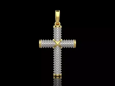 Cross with gems model 664 3D print model