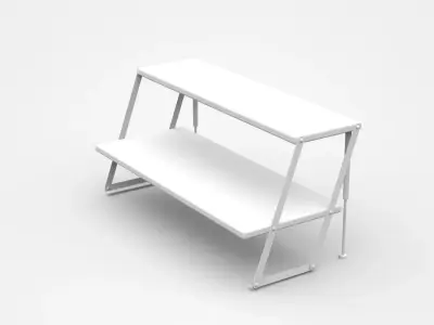 Industrial Double Inclined Shelf 3D model