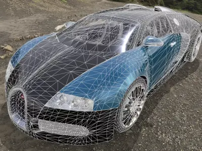 Bugatti Veyron  Low-poly 3D model