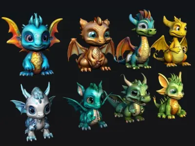 Dragons 3D model