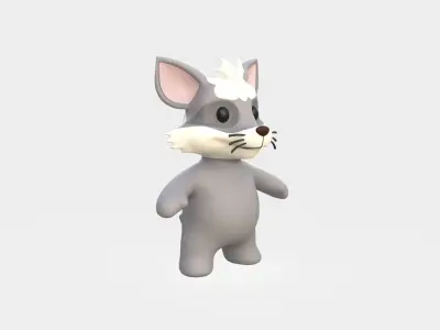 Little animal baby - Ratel cute - Animated  Low-poly 3D model