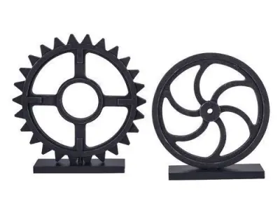 Antique Black Sculpture Set 3D model