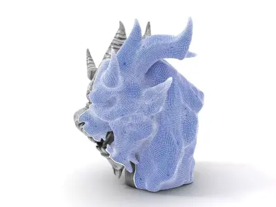 Stone Gargoyle Bust model pack Low-poly 3D model