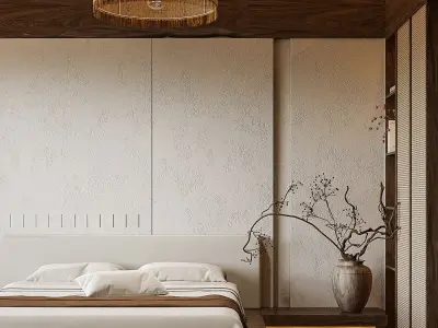    hotel bedroom interior  19 3D model