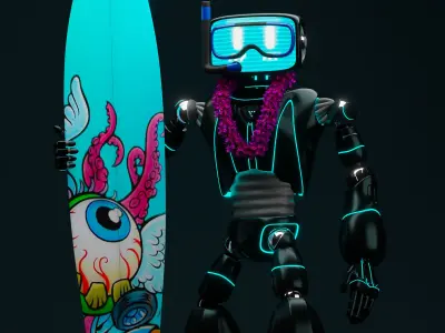 Surfing board 3D model