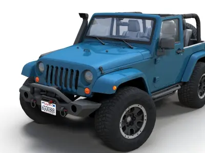 Jeep Wrangler Custom Low-poly 3D model